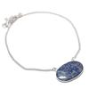 Natural Lapis Lazuli Gemstone 925 Sterling Silver Jewelry Necklace 18" m9I31