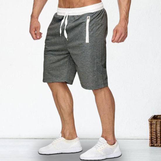 Мужские повседневные шорты с эластичной резинкой на талии и регулируемым шнурком, пляжные шорты в стиле пэчворк, цветные карманы на молнии, широкие спортивные шорты