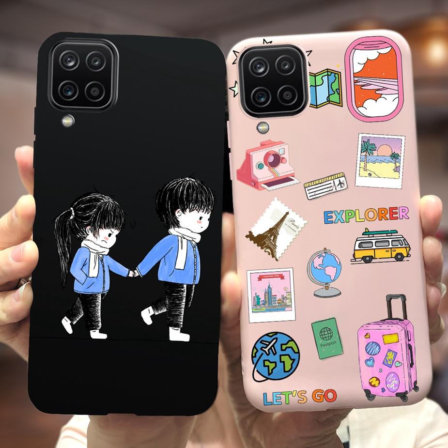For Samsung Galaxy A12 Case M12 F12 Cue Candy Painted Cover Soft Silicone Phone Case For Samsung A12 M 12 GalaxyA12 Coque Bumper