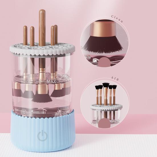 Электрический очиститель для кистей для макияжа USB Автоматическая машина для чистки косметических кистей Многофункциональная сушилка для косметических кистей Держатель Контейнер для мытья инструментов