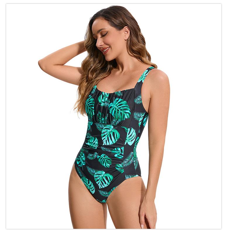 Однотонный слитный купальник бикини