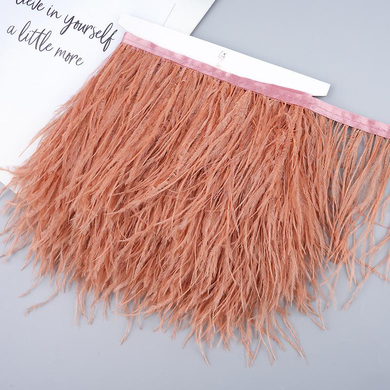 Diy Handmade Accessories Colorful Ostrich Feather Cloth Edge Decorative Accessories Clothing Accessories Wedding Skirt