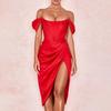 Plus Size Draped Satin Corset Dresses Bodycon Party Night Club Off Shoulder Gown Elegant Backless Dress Birthday