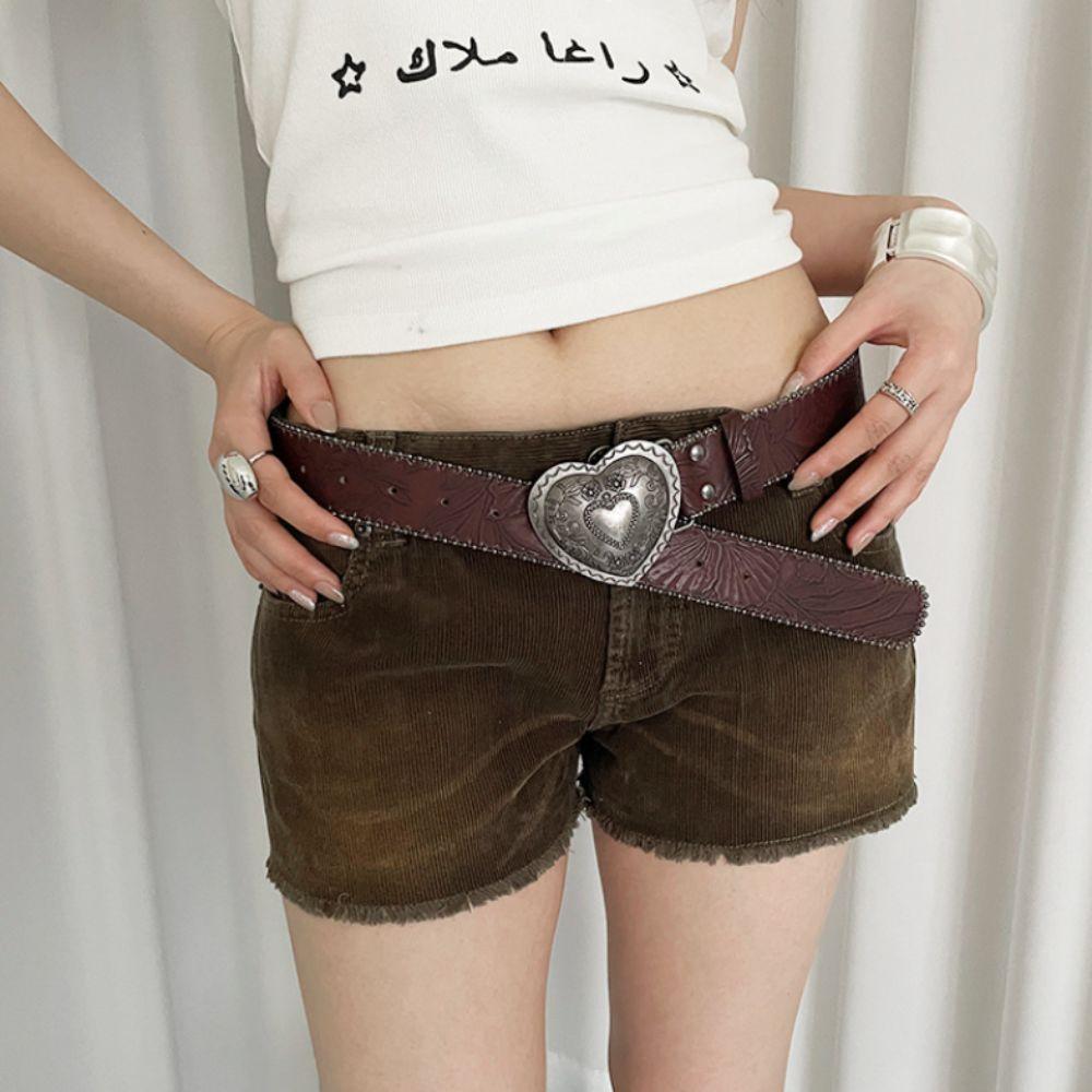 Ретро женский ремень Готическое платье Джинсовый ремень Винтажный пояс на талию в форме сердца Уличная одежда