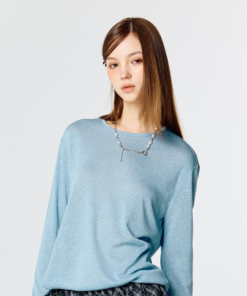 LARTIGENT L15 Knit Sleeve Tee (Sky Blue)