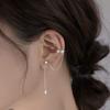 Модные Простые Серые Длинные Серьги-Клипсы с Кисточками для Женщин Девушек Без Прокола Уха Серьги-Каффы Бижутерия Вечеринка