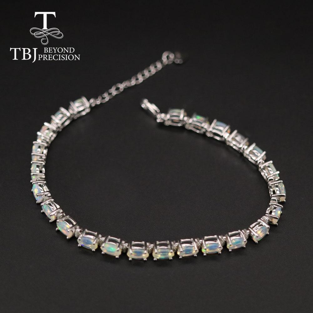 Bolai браслет из натурального опала овальной огранки 4*6 мм, ювелирные изделия из натуральных красочных драгоценных камней, серебро 925 пробы, для женщин, повседневная одежда