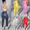 Faux Denim Line Printed Yoga Pants High Waist Sexy Trend Sports Fitness Pants Women