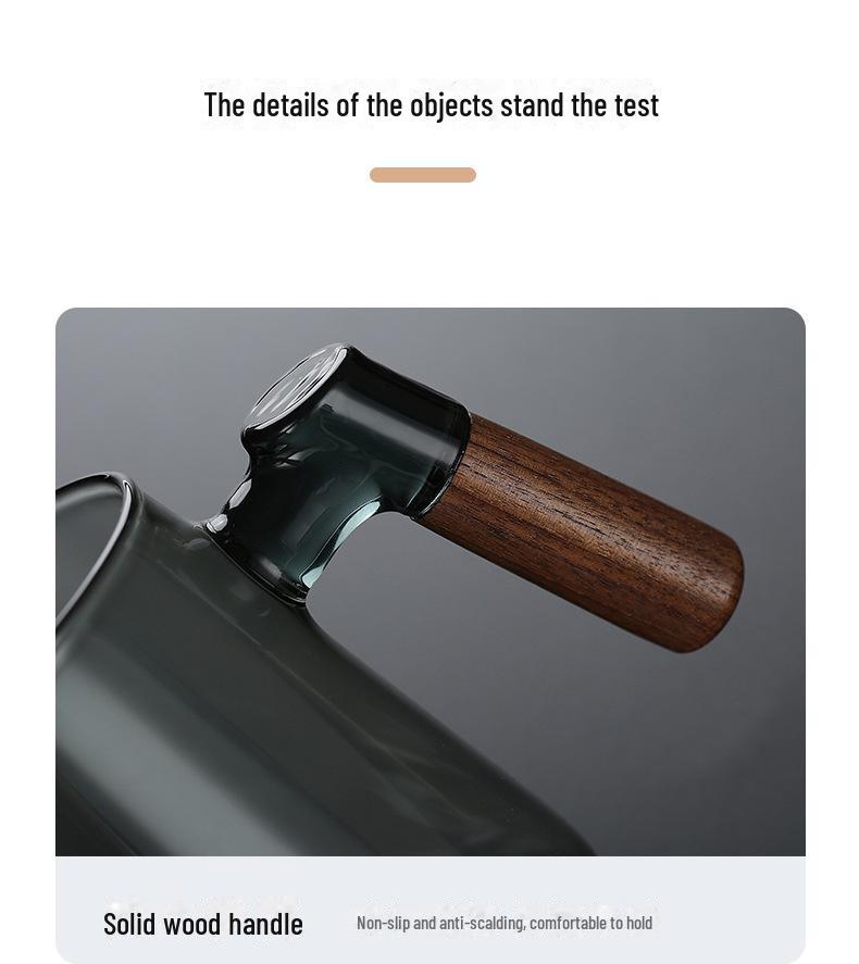 Стеклянный чайник с фильтром и боковой ручкой, устойчивый к высоким температурам, для использования в офисе или заваривания цветочного чая