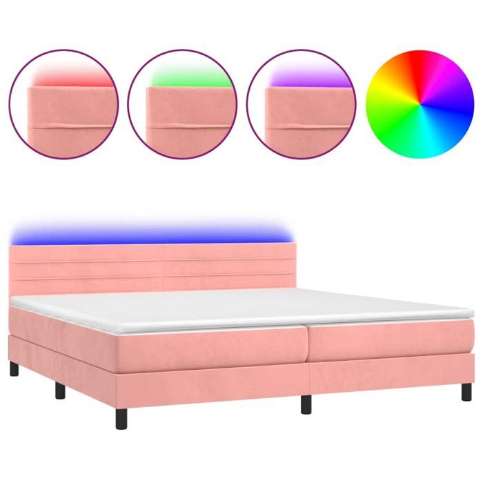 Maison Exclusive - Sommier à lattes de lit avec matelas et LED Rose 200x200 cm