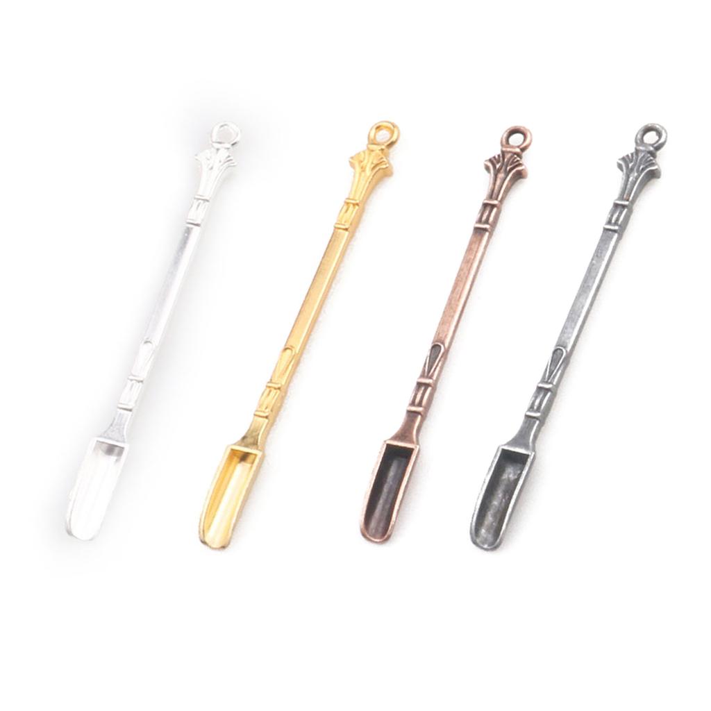 4Pcs Stainless Steel Mini Shovel Medicine Spoon with Hanging Hole Sniffer Powder Scoop Coffee Stirrer for Salt Herb
