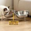 Large Capacity Stainless Steel Cat Bowl Anti-Tipping Double Water Bowls  for Kitten