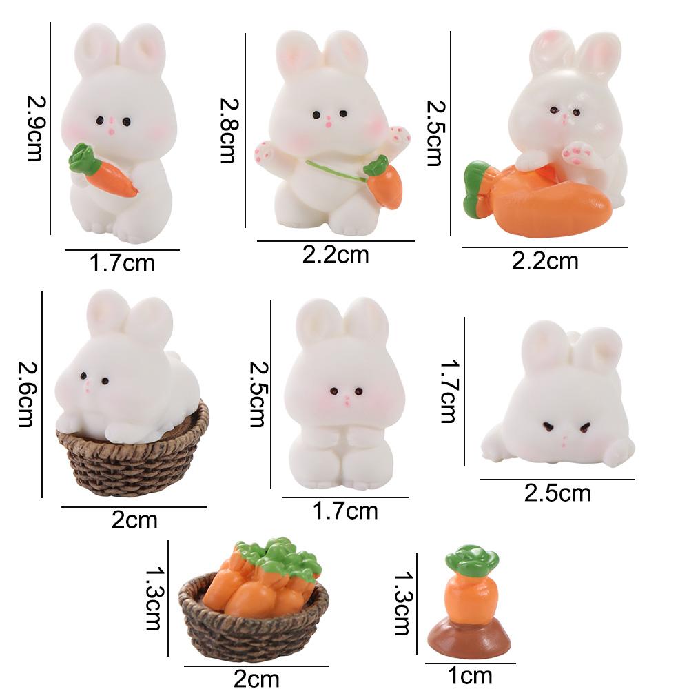 Cute Rabbit Micro Ornaments Resin Rabbit Toys Bunny Miniature Figurines Office