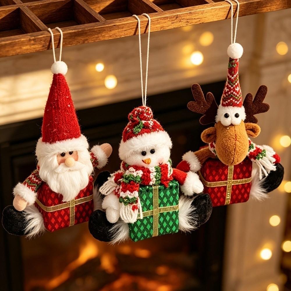 Santa Claus Christmas Tree Hanging Decorations Elk Deer Snowman Christmas Santa Claus Pendant Colorful Handicrafts