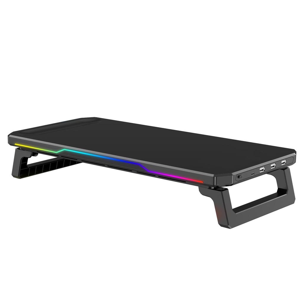 Эргономичная RGB подставка для ноутбука: Беспроводная зарядка, Регулируемая высота, Не требует сборки