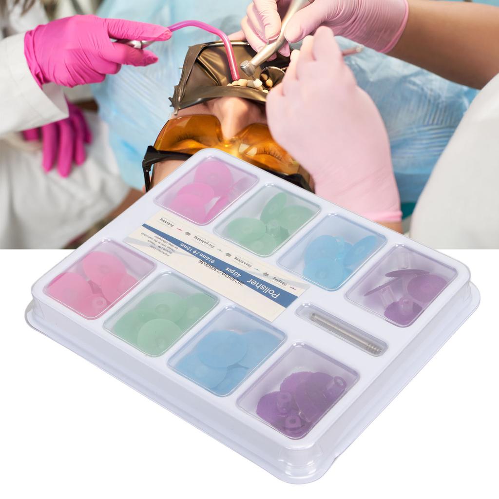 Набор из 40 шт. стоматологических полировальных дисков Шлифовка поверхностей Разные цвета Диск для полировки зубов По типу оправки A