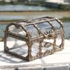 Vintage Pirate Treasure Chest with Lock,Octagonal Plastic Desk Decor for Home Office,Unique Home Decor for Adults Collectors