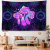 Фиолетовый геометрический грибной гобелен, подвесной абстрактное искусство, хиппи Тапиз, колдовство, таинственный домашний декор для гостиной