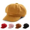 Casual Suede Fabric Hats & Caps Solid Color Adjustable Baker Cap Newsboy Hat Berets Beret Hat