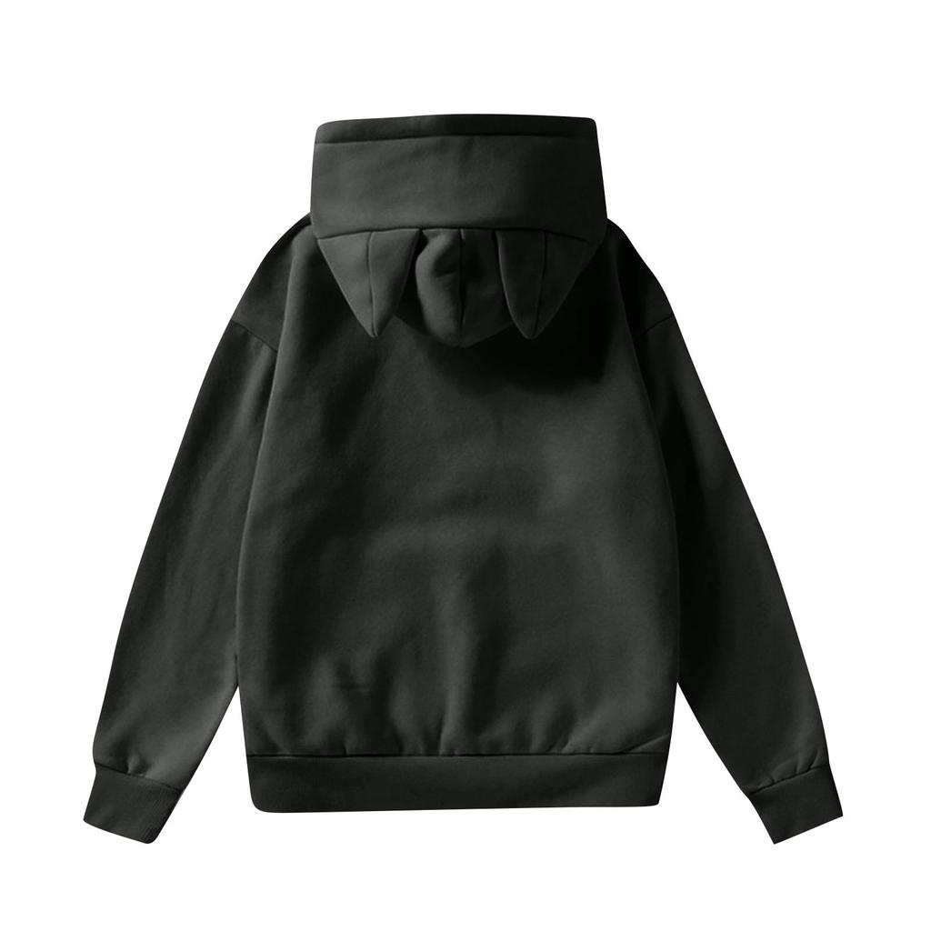 Ladies Fashion Casual Long Sleeve Printed Round Neck Hoodie Pullover Top With  Pockets