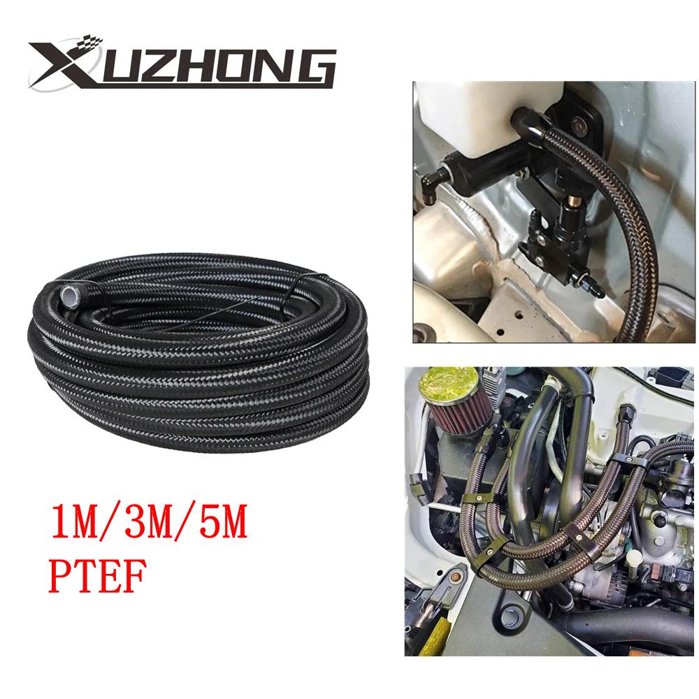 1M 3M 5M PTFE масляный шланг AN4-AN12 нержавеющая сталь универсальный конец топливный шланг плетеный газовый трубопровод турбомасляный охладитель напорная трубка