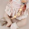 Star Pacifier Holder Clips Wood Baby Teether Toys Straps Anti-lost Baby Pacifier Chain  Toddler