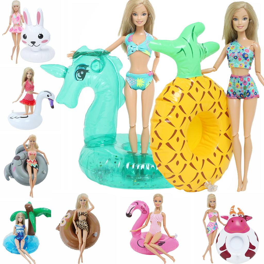 1x Кукольный спасательный круг + 1x купальник Одежда для кукол 30 см 1/6 Аксессуары для кукольного домика Детская ролевая игра Летняя пляжная игрушка для купания