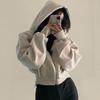 6 Colors Solid Zip Up Drawstring Hoodie, Casual Long Sleeve Sweatshirt with Pocket, Women's Clothing