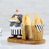 Chef Figurines Napkin Holder, Resin Dispenser Caddy Stand Kitchen Decor Tissue