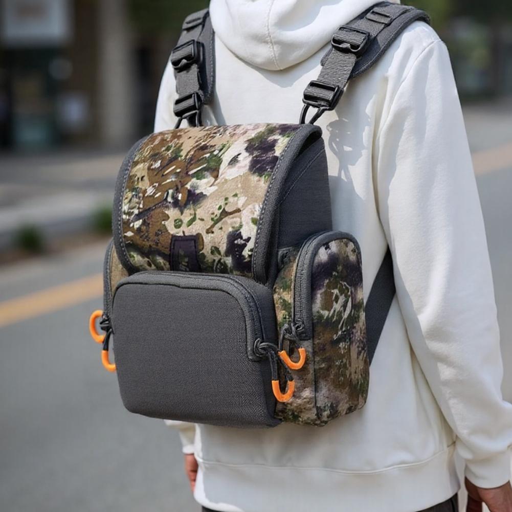 Binocular Harness Chest Pack with Rangefinder Pouch & Rain Cover Bino Harness with Rain Cover for Hunting