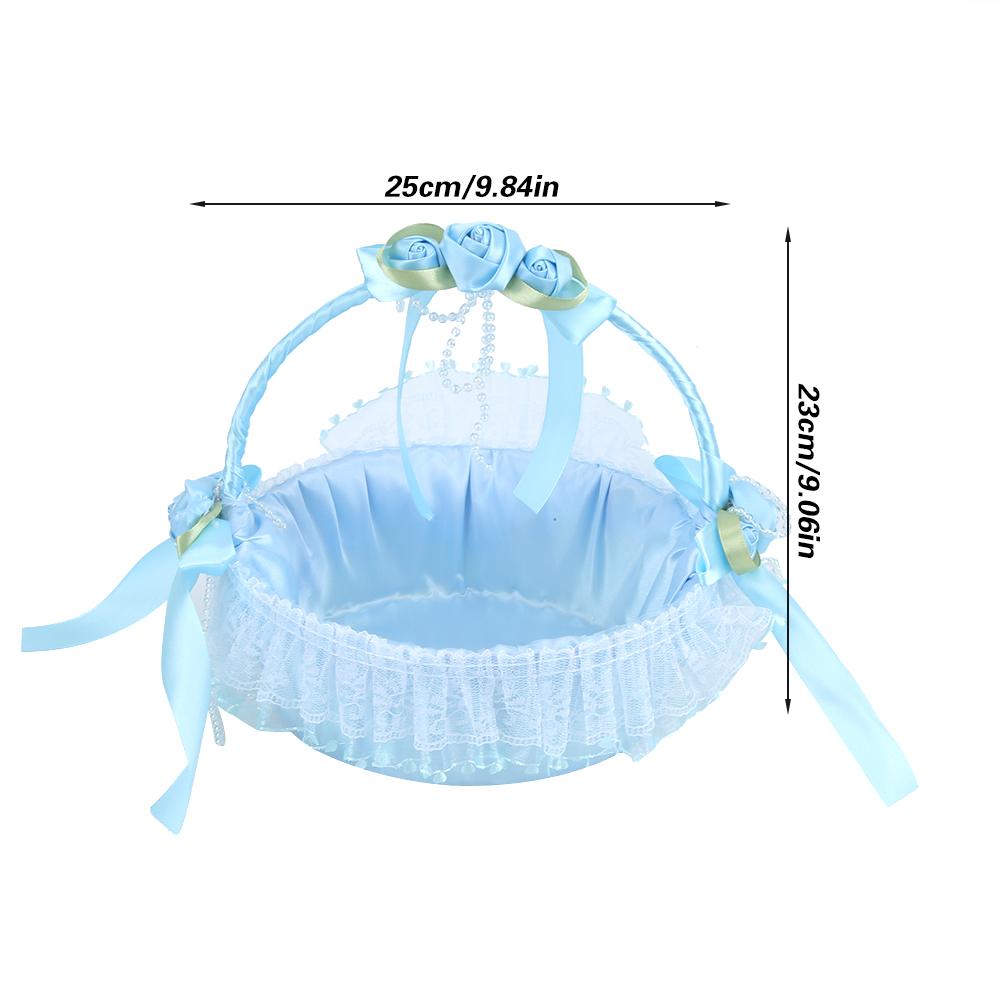 Портативная корзинка для цветов из свадебного кружева   Контейнер Декорация для вечеринки, церемонии