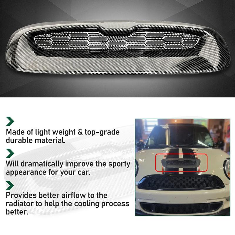 For BMW Mini Cooper S R55 R56 R57 R58 Exterior Accessory - Carbon Style Hood Air Intake Vent Scoop