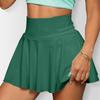 Women's Casual High Waist Solid Color Short Half Skirt Sports Skirt Pleated Skirt
