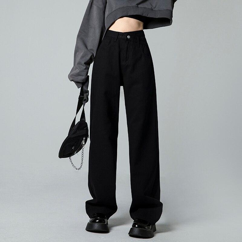 Винтажная весна 2022, женская мода с высокой талией, женские широкие джинсы, мешковатые женские джинсовые брюки-карго, джинсовые брюки для мамы