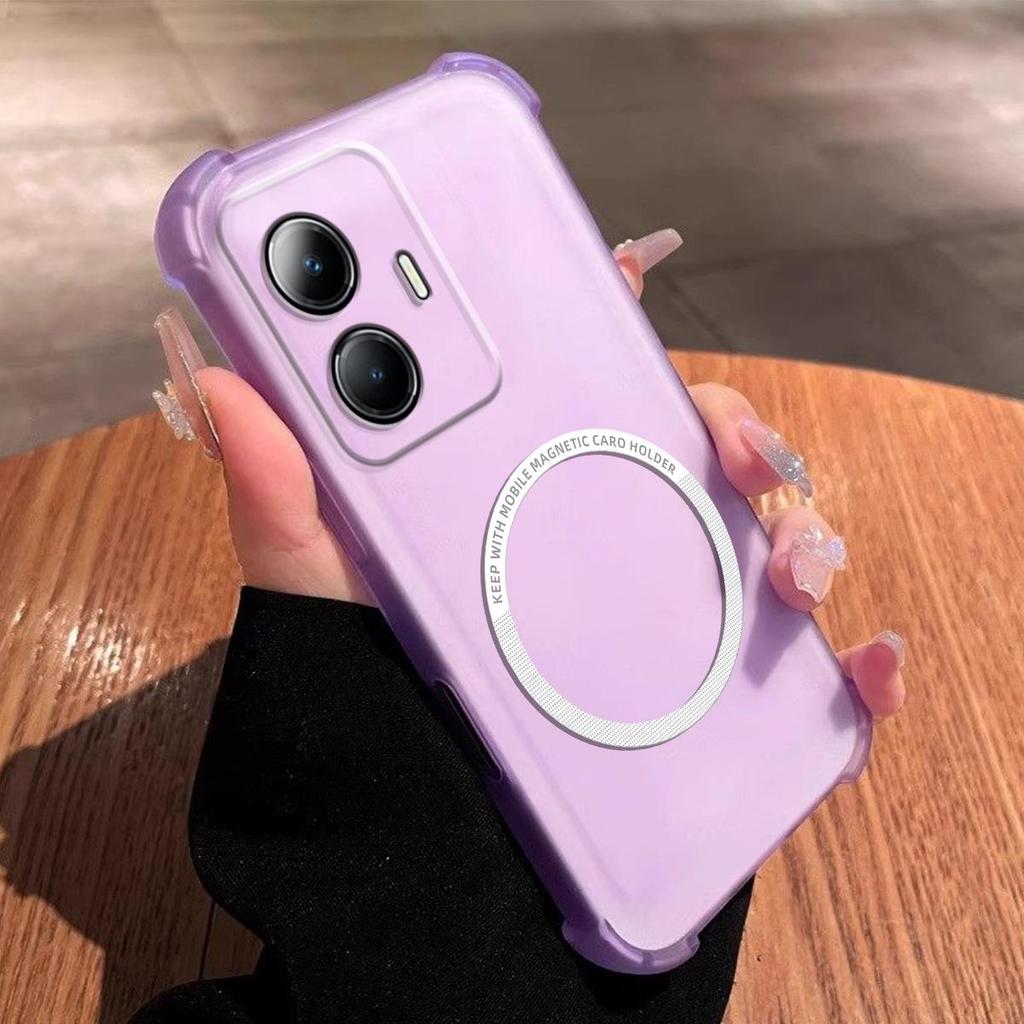 Мягкий матовый кейс-конфета для Vivo Y77 5G Эстетичный полупрозрачный чехол с защитой от падений