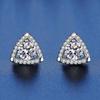 S925 Sterling Silver Moissanite Triangle Stud Earrings