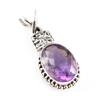 Натуральный Аметист Драгоценный Камень 925 Проба Серебро Подвеска 1.5'' i4z45