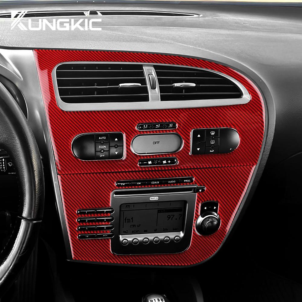 Carbon Fiber Style Interior Sticker for Seat Leon 2005 2006 2007 2008 2009 2010 2011 2012 LHD Interior Panel
