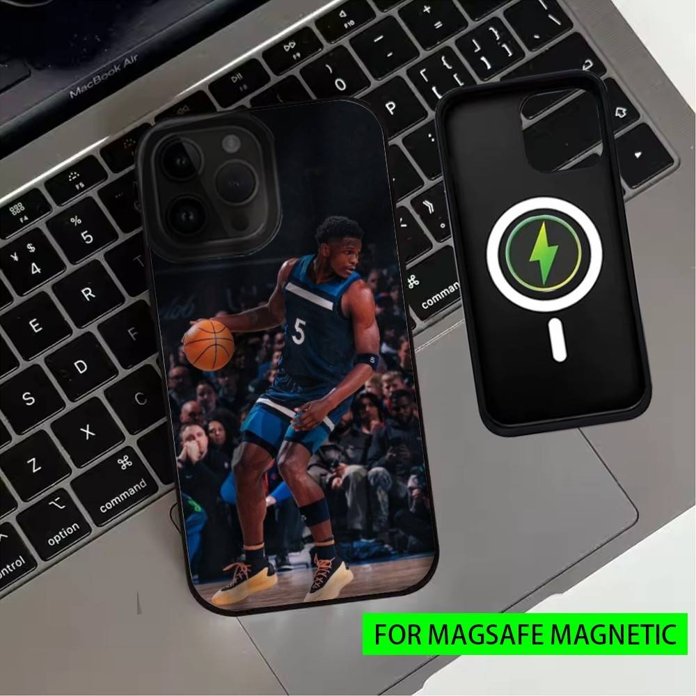 Basketballstar A-Anthony Edwards Phone Case For iPhone17,16,15,14,13,12,11 Plus,Pro Max Magnetic For Magsafe Wireless Charging