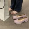 Shallow Mouth Mary Jane Women Shoes Spring New Square Toe High Heels Solid Color Retro Thick Heel Women's Single Shoes
