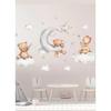 Lovely Bears Playing with Stars Wall Sticker Set