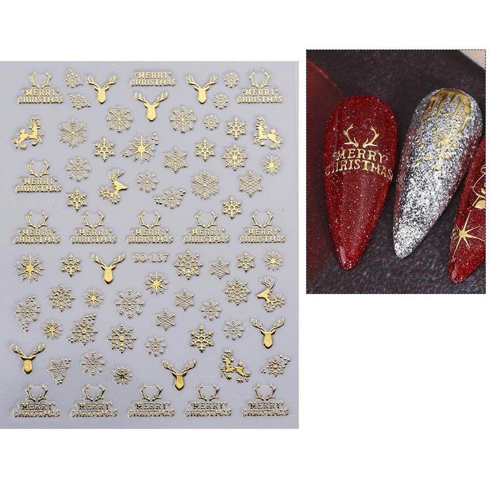 Manicure Ornaments Christmas Bronzing Nail Stickers Christmas Bronzing Nail Decals  Girls