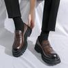 Men Loafer Dress Elevator Shoes Height Increase Classic Leather Thick Sole Creepers Platform Shoes