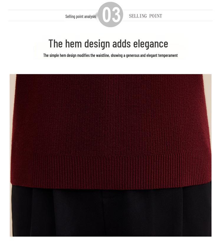 Mom's Winter Plus Velvet Red Sweater for the Year of the Horse - Warm Middle-Aged Women's Base Layer Top