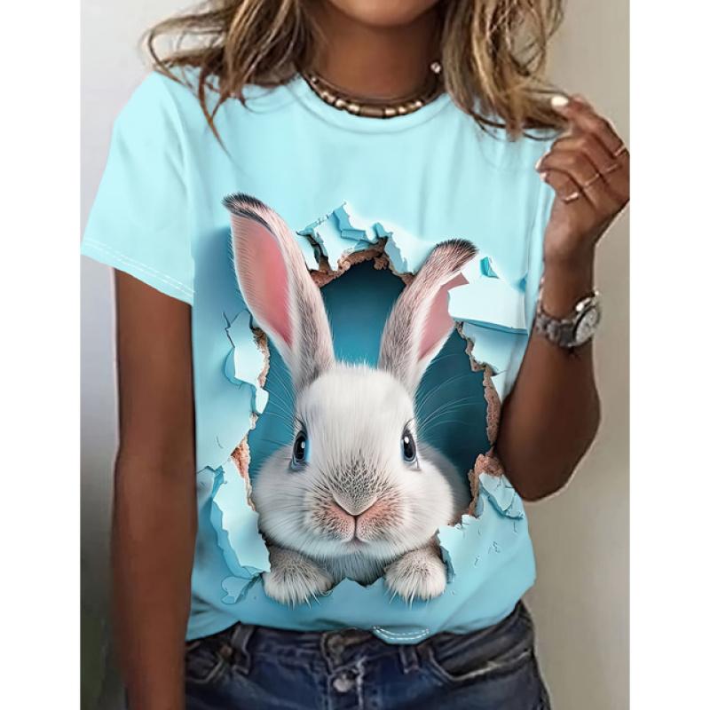 Funny Animal Women's T-Shirt 3d Print T-Shirt Characters Cute Animal Harajuku Casual Short Sleeved Top Oversized Female Clothing 4106 EMA
