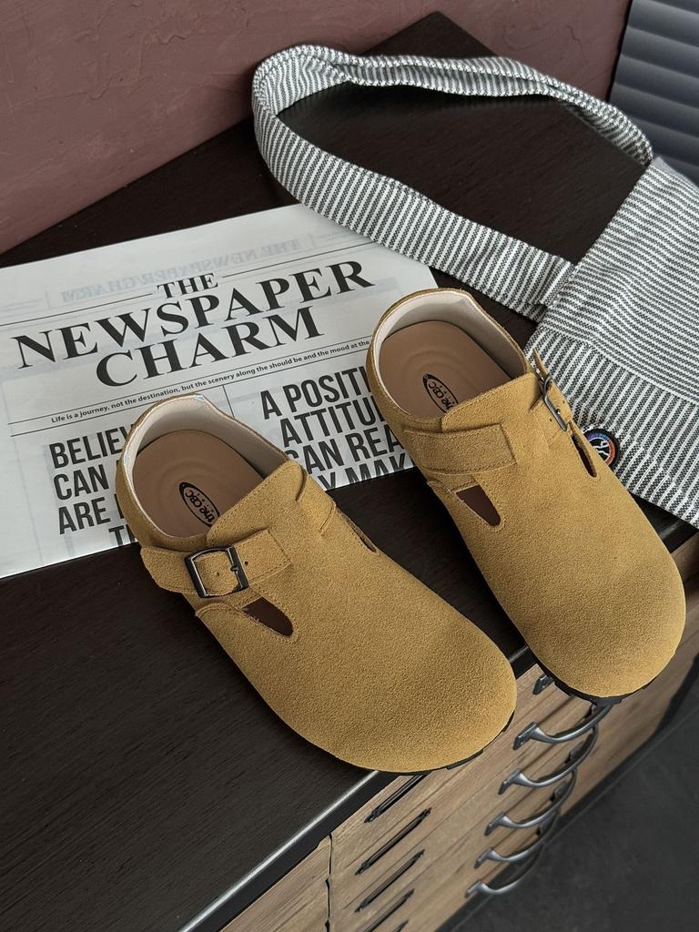 XSHX Взрослый Бокен | Женские туфли из кашемировой кожи первого слоя, кожаные туфли на липучке, ретро, универсальные, повседневные