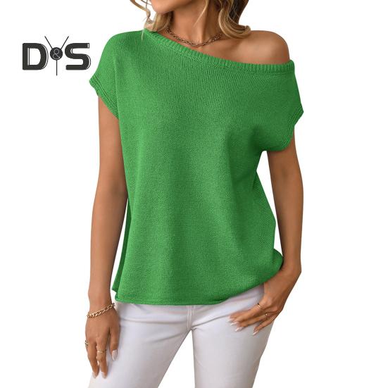 Женские топы с коротким рукавом и воротником-стойкой, однотонные футболки, весна-лето, эластичные пуловеры, топы на каждый день