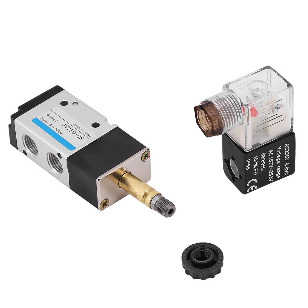 1pc Pneumatic Solenoid Valve 3 Way 2 Position Type G1 4 0.15    0.8 MPa (AC220V)