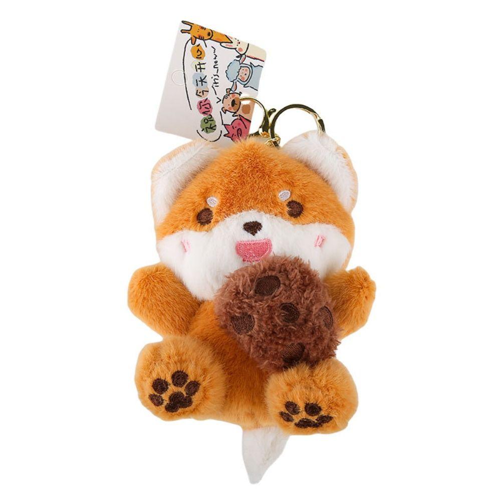 Drawing Biscuit Animal Keychain Tiger Backpack Pendant Portable Doll Keyring Girl