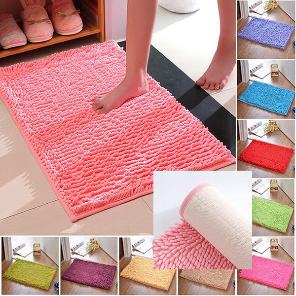 Thicken Chenille Bath Mat Non-slip Bathroom Rugs Door Absorbent Pad Mat Shaggy Mats Rug for Entrance Sofa Pet Carpet